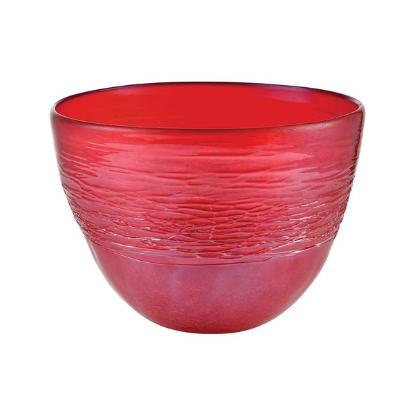 Elk Studio Cerise Bowl, Crimson Ice Crackle Finish 201578